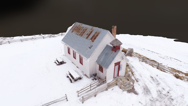 Aerial 3d scan: 19th cent. Colorado schoolhouse 3D Model