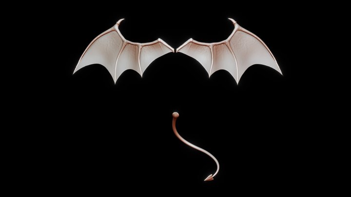 Demon Wings and Tail 3D Model