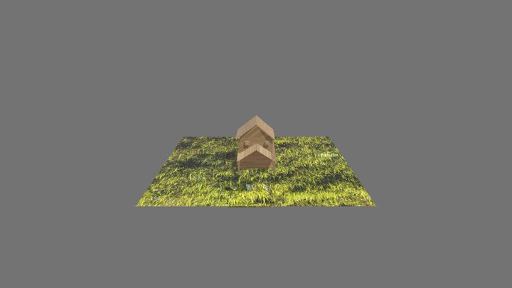 Cozy Wooden Low-Poly House 3D Model