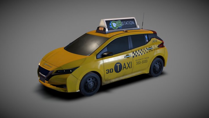 Nissan Leaf Taxi 3D Model