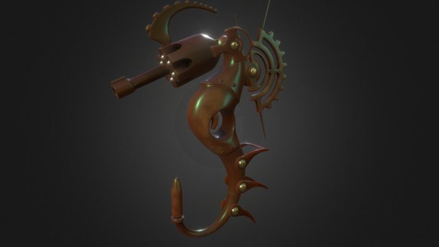 Steampunk Seahorse 3D Model