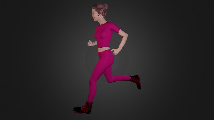 female walking and running 3D Model