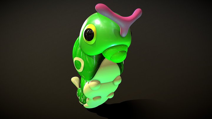 Caterpie Pokemon Indigo League 3D Model