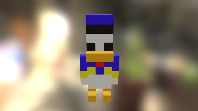 Pixel Art/Voxel Art (Donald Duck) 3D Model