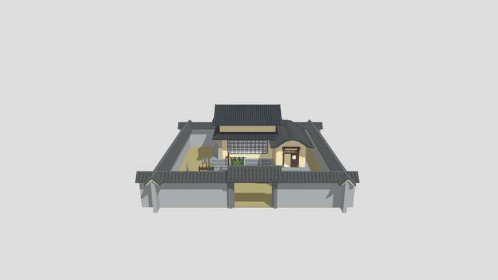 3D Miniature of Military Korean Restaurant 3D Model
