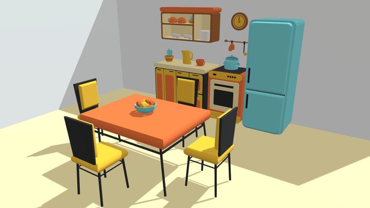 Kitchen Lowpoly (update)  #tarefadasemana 3D Model