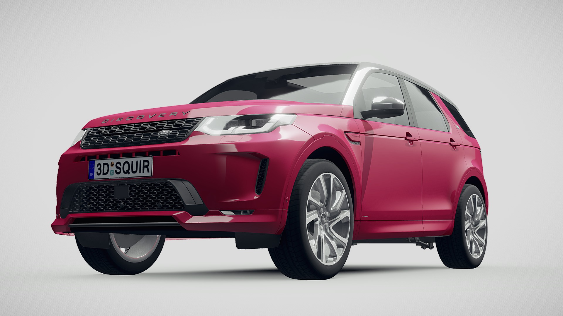 3D model Land Rover Discovery Sport 2020 - This is a 3D model of the Land Rover Discovery Sport 2020. The 3D model is about a red car with black wheels.