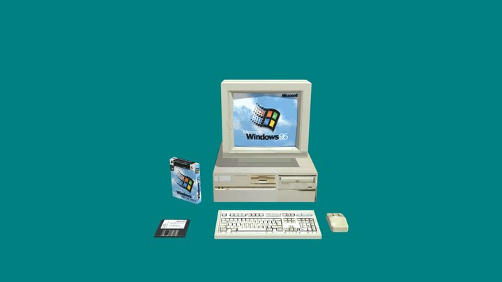 PSX Win95 PC. 90s 3D Model