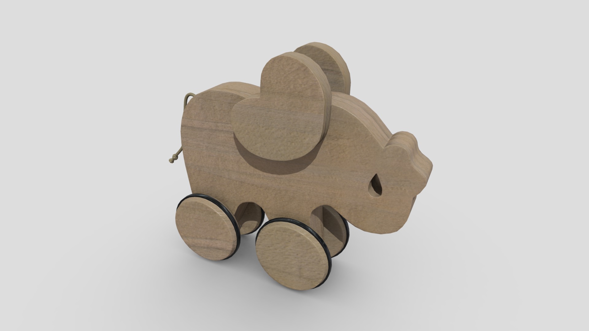 3D model Wooden Elephant Toy - This is a 3D model of the Wooden Elephant Toy. The 3D model is about a brown mask with a face.