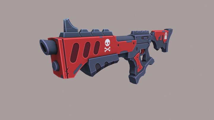 Stylized Sci-Fi Shotgun 3D Model