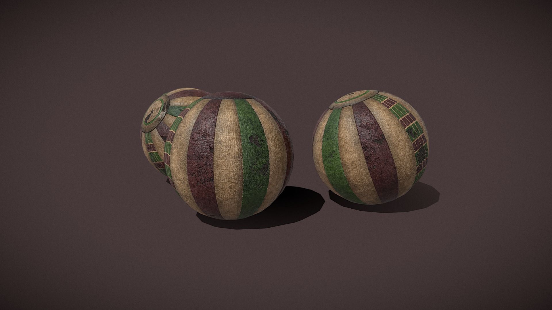 3D model Medieval_Toy_Balls - This is a 3D model of the Medieval_Toy_Balls. The 3D model is about a couple of colorful balls.