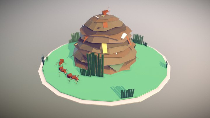 Paperstyle Ant Hill 3D Model