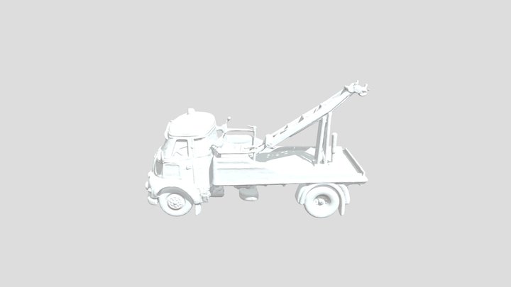 Blue Vintage Tow Truck 3D Model