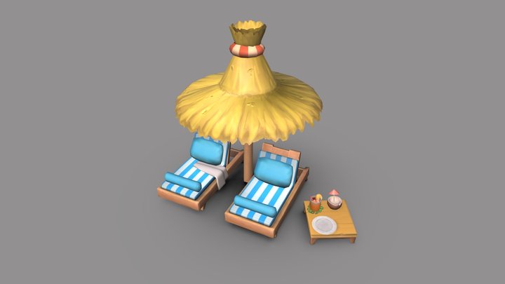 Beach hammock 3D Model