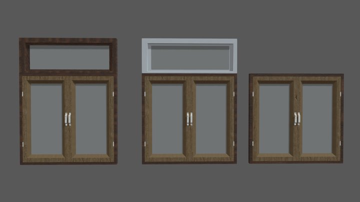 Windows Stylish Glass Windows 3D Model