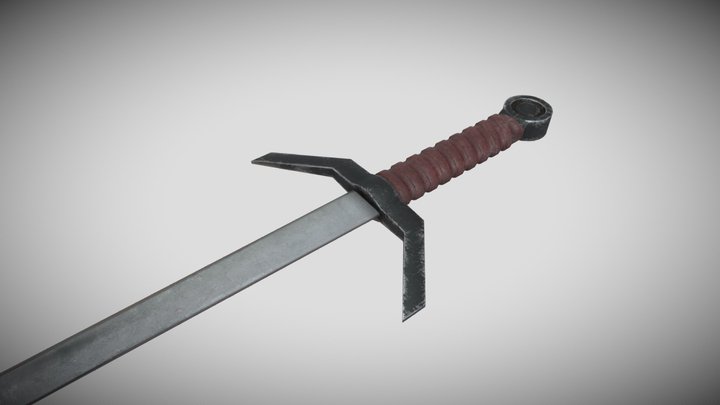 Sword with leather handle 3D Model