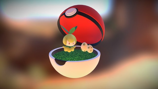 Pokeball Petilil 3D Model