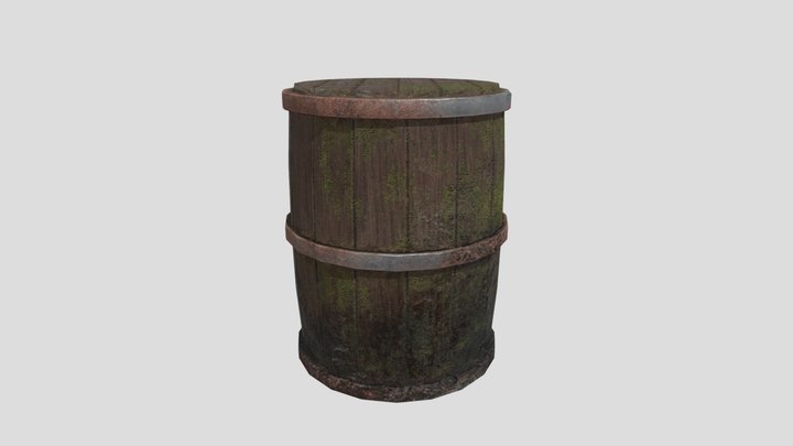 Muddy old barrel 3D Model