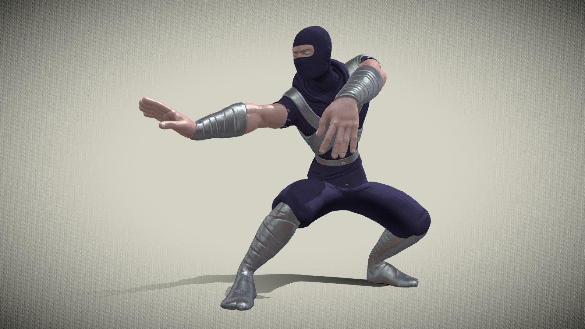 Animated Ninja Model Ready for Battle 3D model by LasquetiSpice