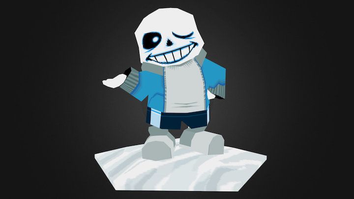 Sans Low Poly 3D Model
