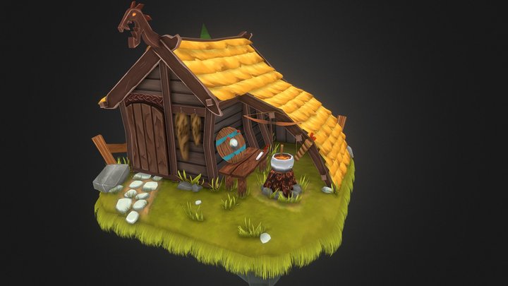 Viking Hunter Lodge 3D Model