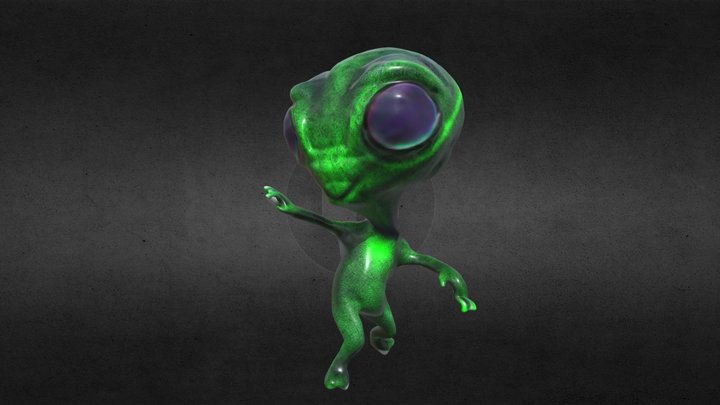 Trippy Green Alien dance 3D Model