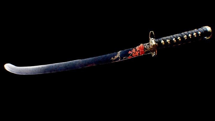 Katana Japanese samurai sword, weapon – Modello 3D gratuito STL