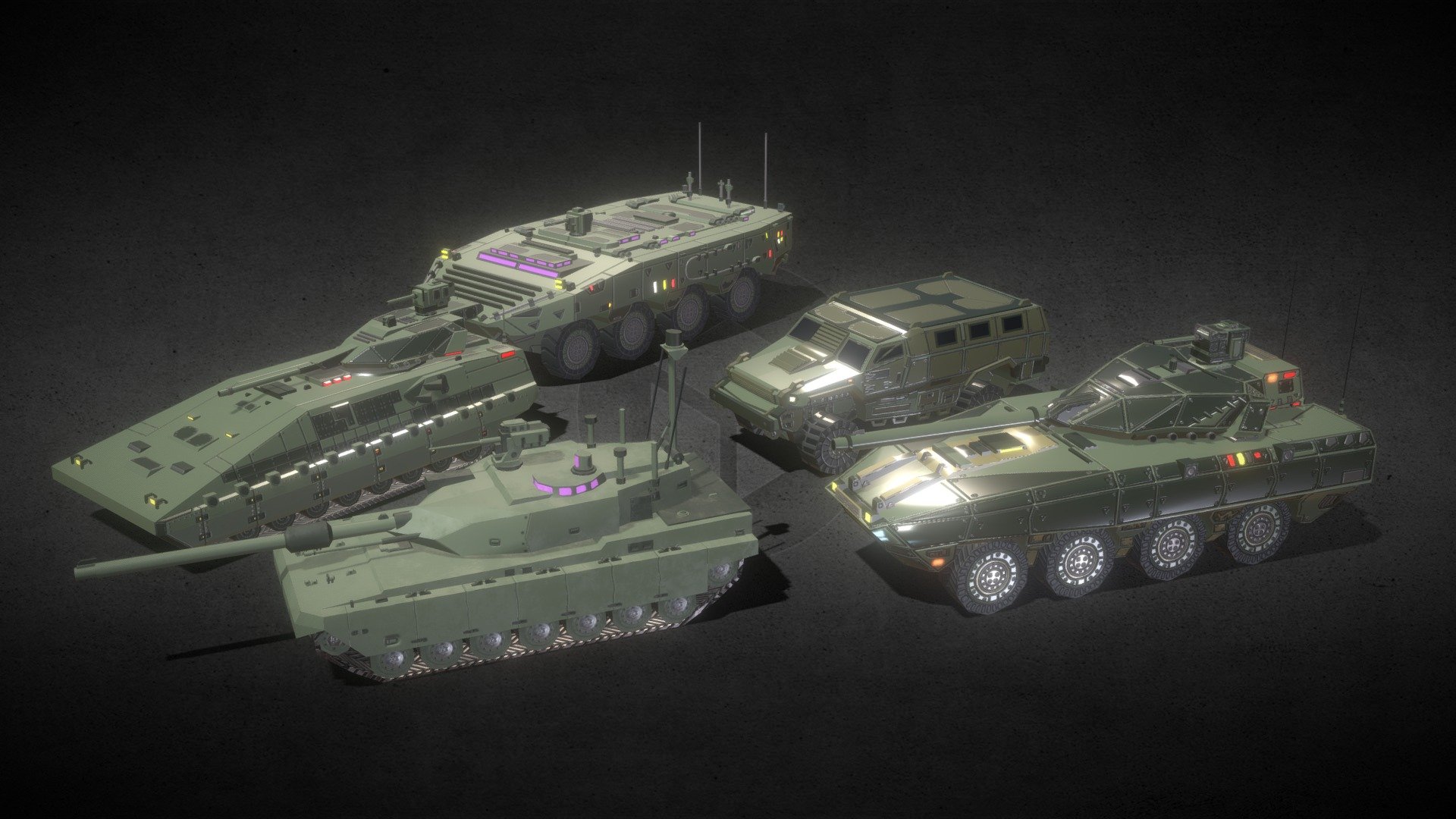 Tanks For RTS Game Pack 2 - Buy Royalty Free 3D model by paburoviii  [bf9cf7b] - Sketchfab Store