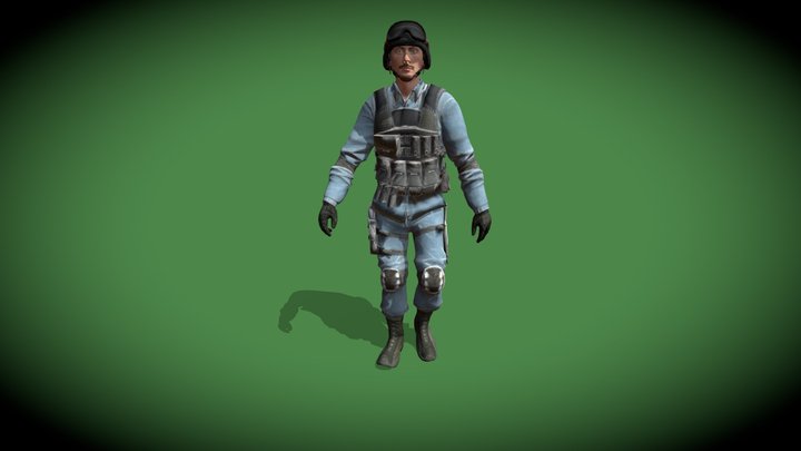 Tactical Soldier (Walking Loop) 3D Model