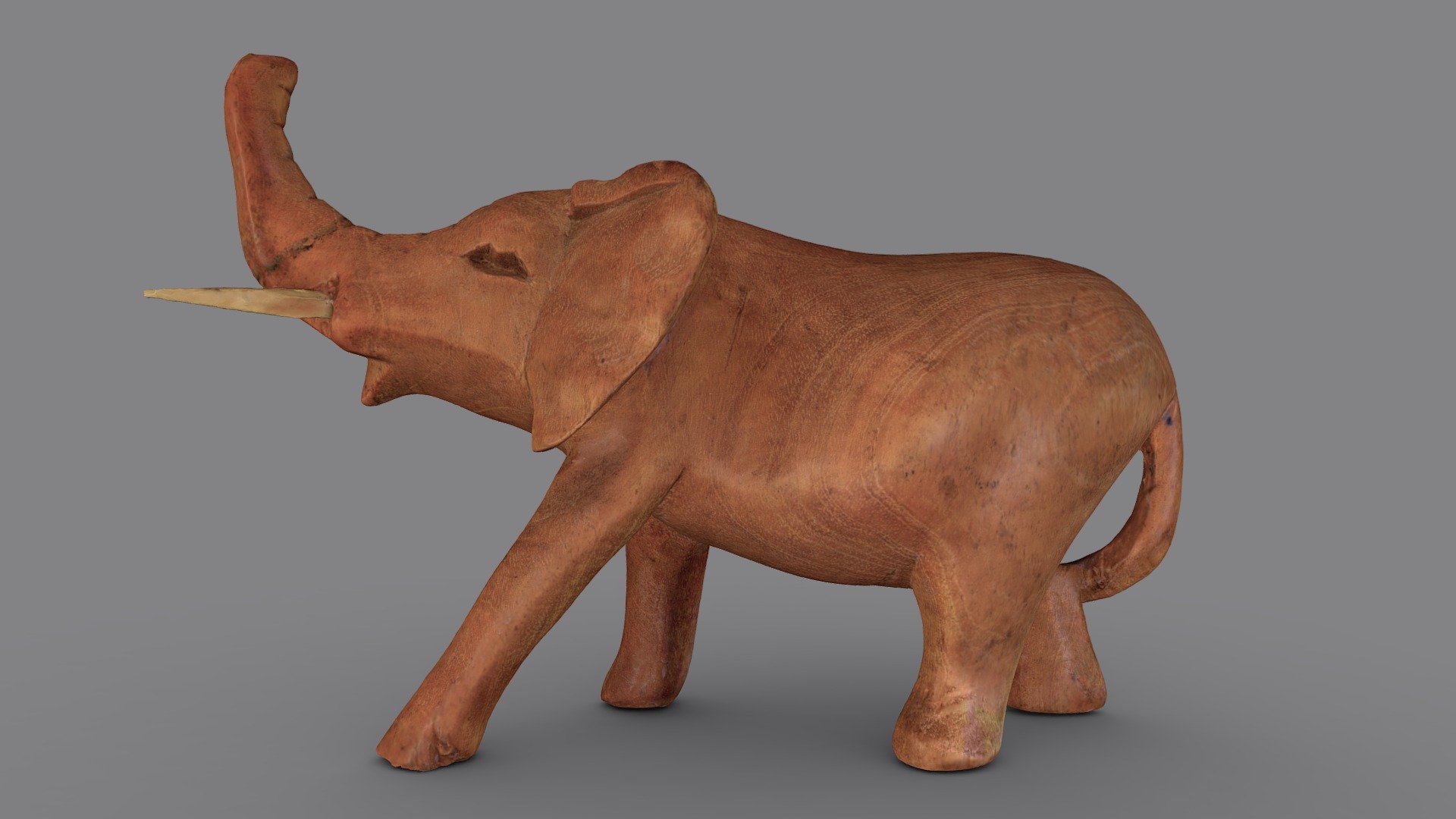 Hand-Carved Wooden Elephant