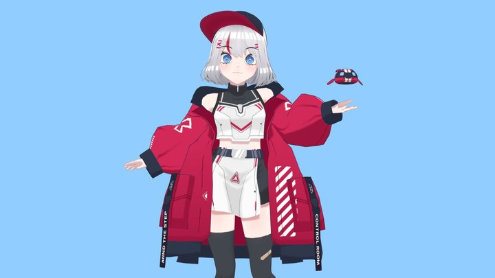 Vermell - Anime Girl Character 3D Model