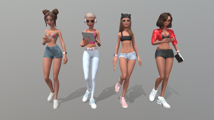 Lady Bundle pack 2 3D Model