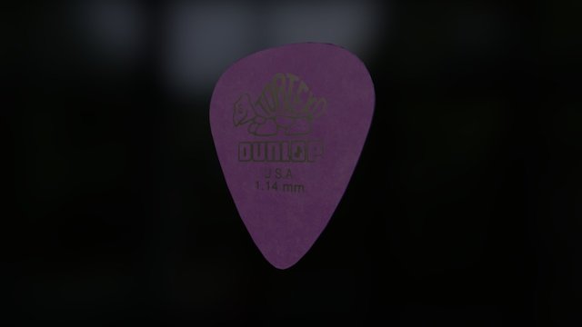 Tortex Dunlop Guitar Pick 3D Model