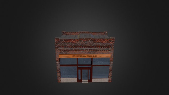 pizzeria for cityscene (low poly) 3D Model