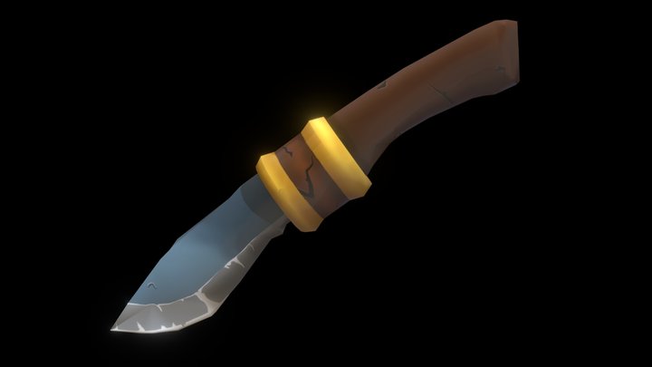 Handpainted fantasy dagger 3D Model