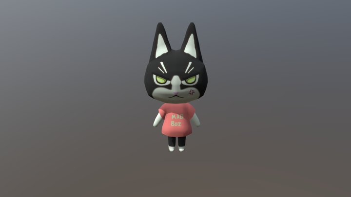 Animal Crossing Cat Design 3D Model