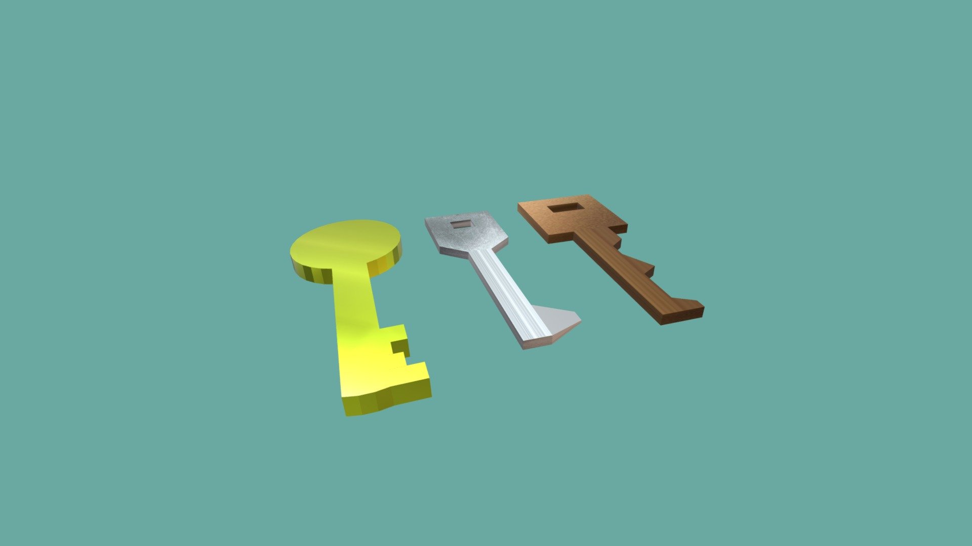 ps1 Keys pack Gold metal medi only 450 poly - Download Free 3D model by ...