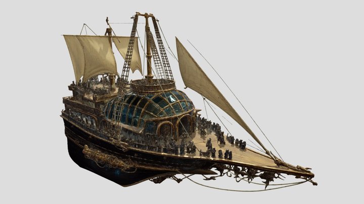 The Golden Skyship 3D Model