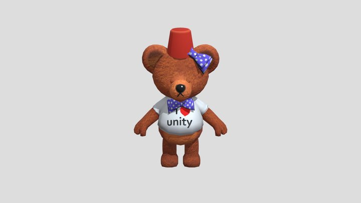 Cute Teddy Bear for kids Games 3D Model