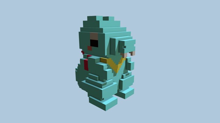 Totodile - Voxel art 3D Model