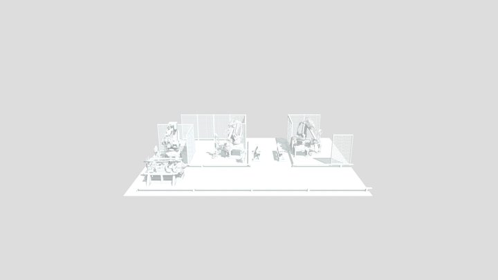 Two robotic arms and the AGV 3D Model