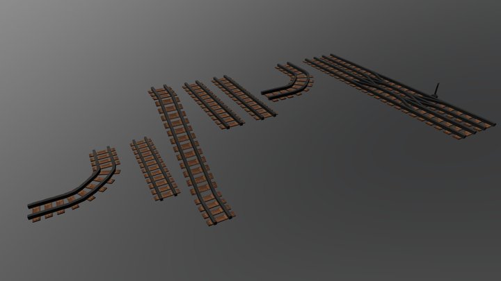 Train Tracks 3D Model