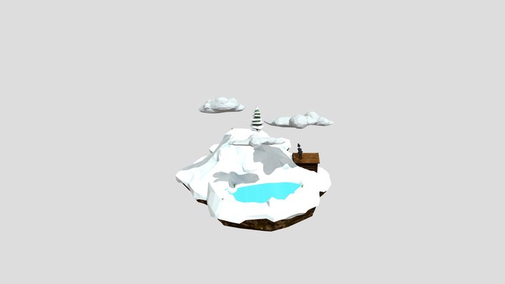 Snow Island 3D Model 3D Model