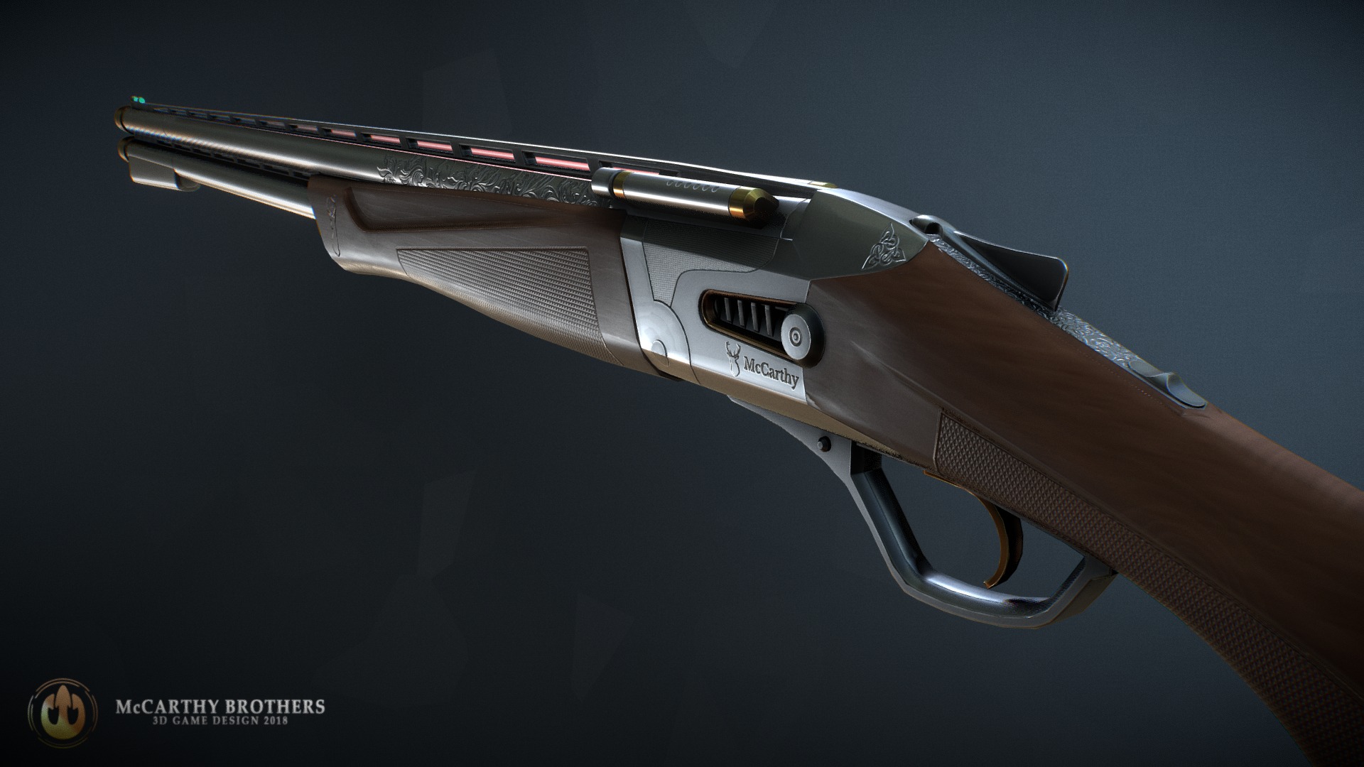 3D model Heritage Plasma Shotgun - This is a 3D model of the Heritage Plasma Shotgun. The 3D model is about a silver and black gun.