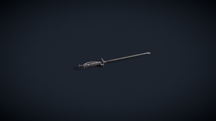 Silver Hunter Sword 3D Model