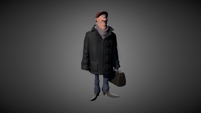 Man holding a suitcase 3D Model
