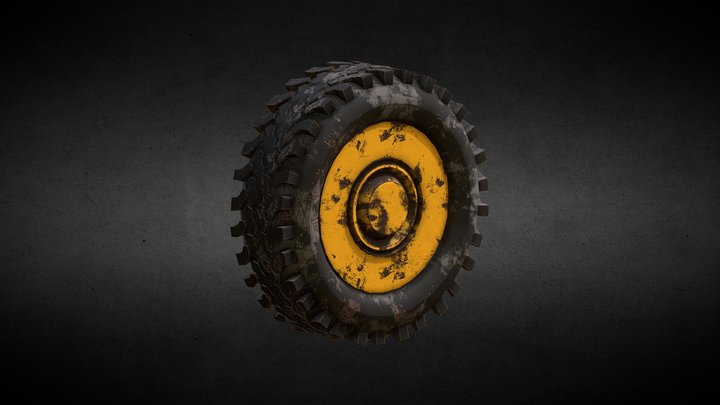 Low Poly Tire with smaller Tread 3D Model