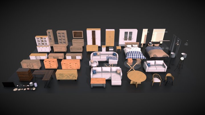 PBR Furniture Pack 3D Model