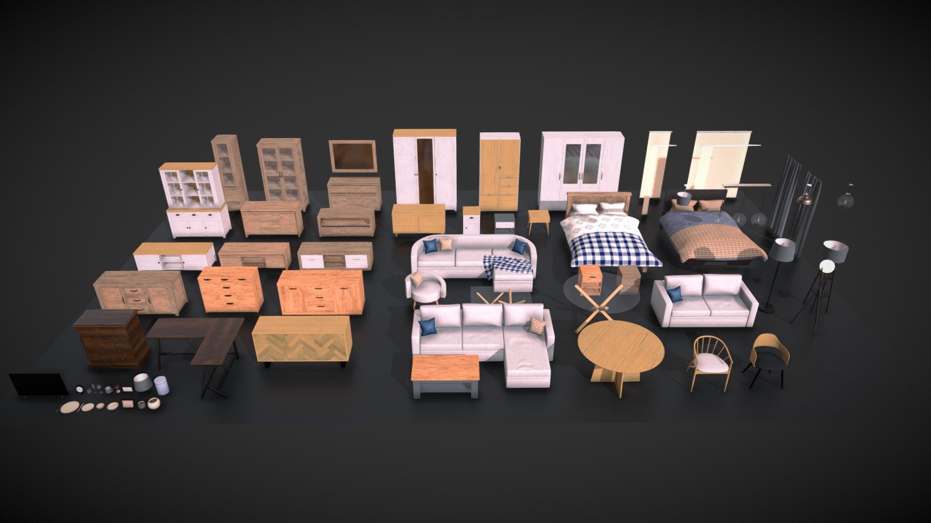 PBR Furniture Pack - Buy Royalty Free 3D model by Geng4d [bfb5fa7 ...