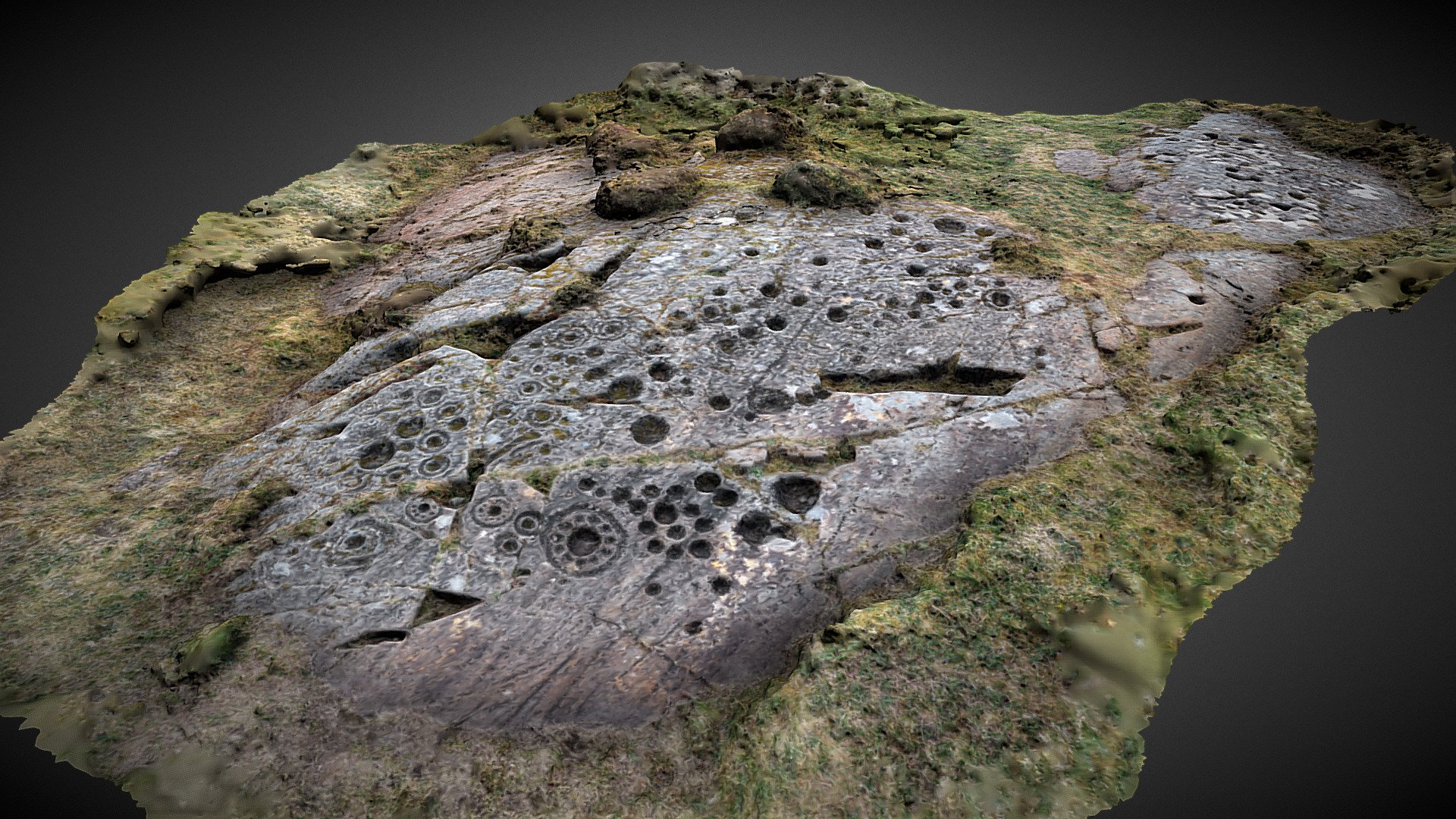 Ormaig 1 cup and ring marked outcrop, Kilmartin